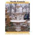 Great hand carved white marble garden fountain